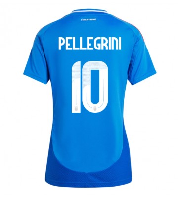 Italien Lorenzo Pellegrini #10 Replika Hjemmebanetrøje Dame EM 2024 Kortærmet